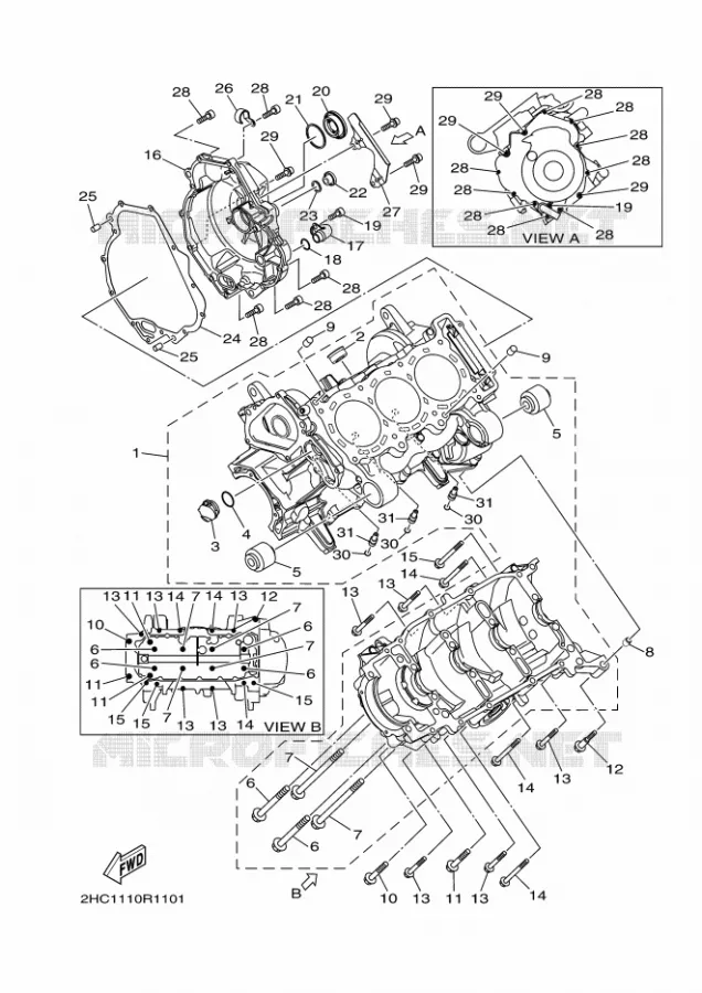 CRANKCASE Yamaha SIDE BY SIDE 1000 2020 YXZ  YX10ZXPSL / YXZ1000ETS