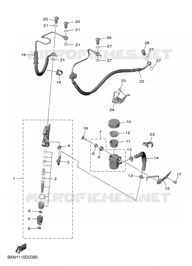 REAR BRAKE MASTER CYLINDER Yamaha MOTO 900 2025 R9  YZF890