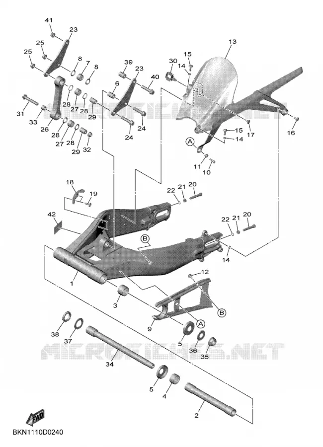 SWINGARM Yamaha MOTO 900 2025 R9  YZF890-U