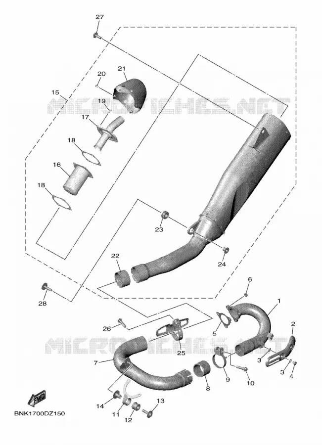 EXHAUST Yamaha MOTO 450 2025 WRF  WR450F