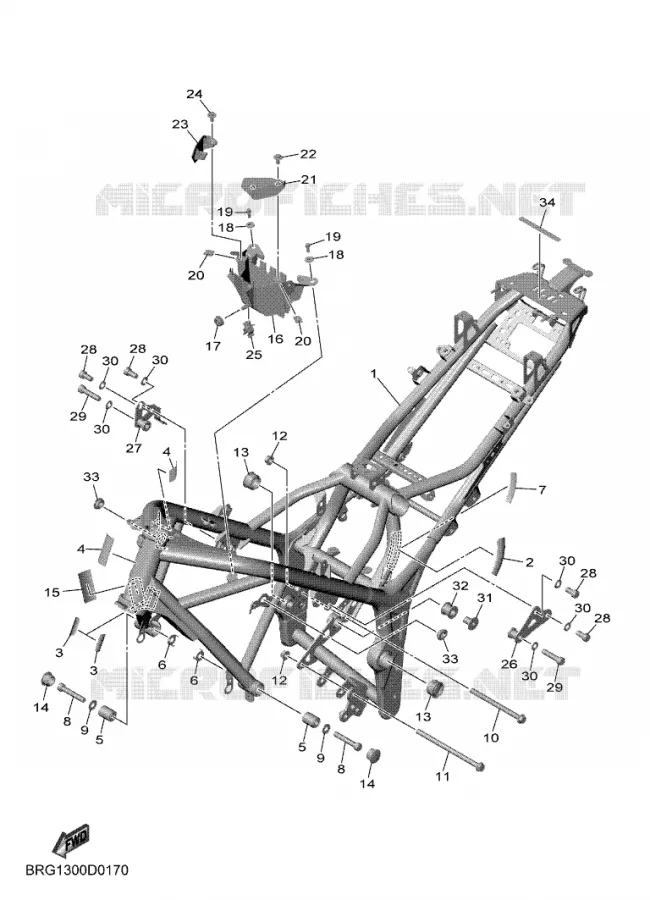 FRAME Yamaha MOTO 300 2025 MT  MTN320-A