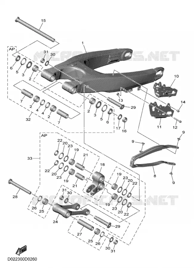 SWINGARM Yamaha MOTO 450 2025 YZF  YZ450F