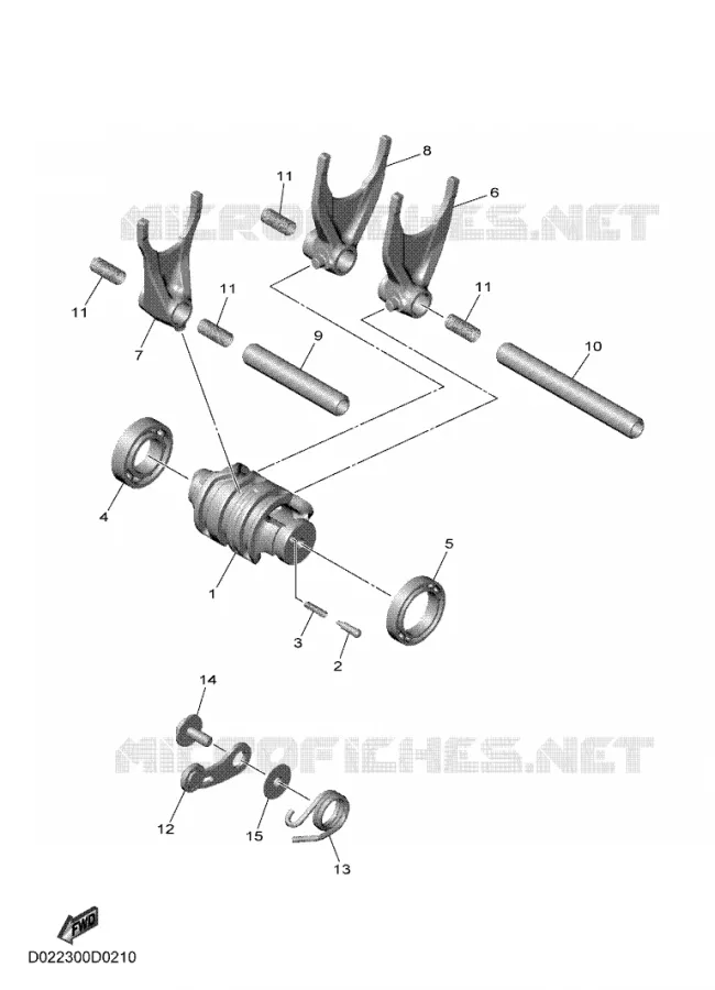GEAR SHIFT SELECTOR DRUM / FORK Yamaha MOTO 450 2025 YZF  YZ450F