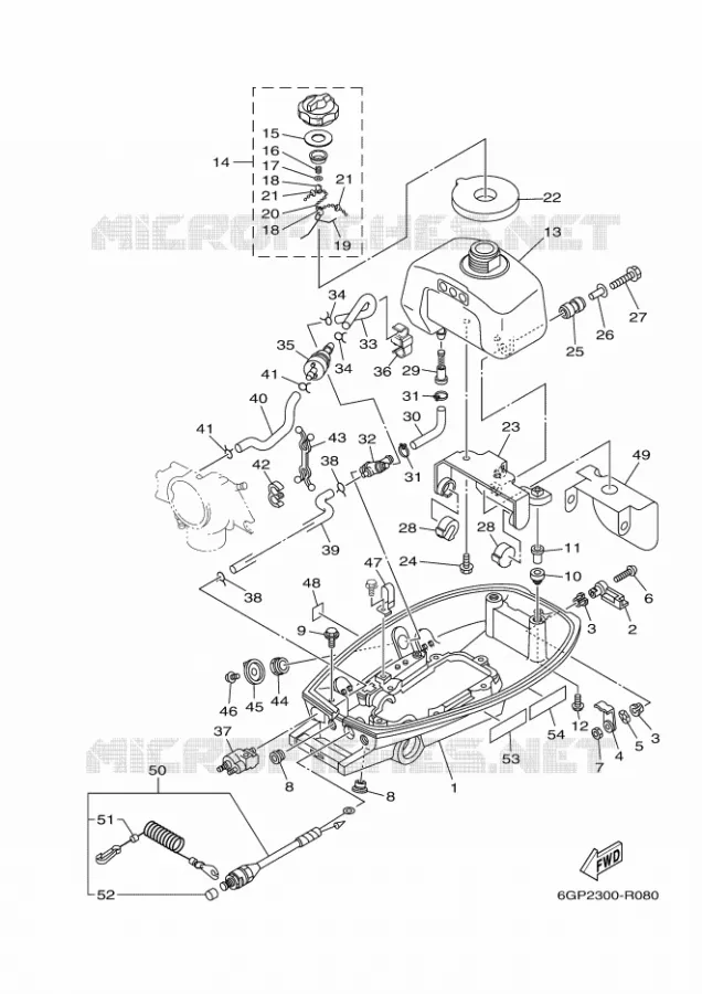 BOTTOM COWLING Yamaha OUTBOARD ENGINES 4hp (2.9kW) 2019 4  4CMHS