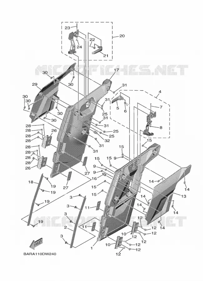 SIDE COVER 2 Yamaha SIDE BY SIDE 850 2025 WOLVERINE  YXF850ES / YX85FSS