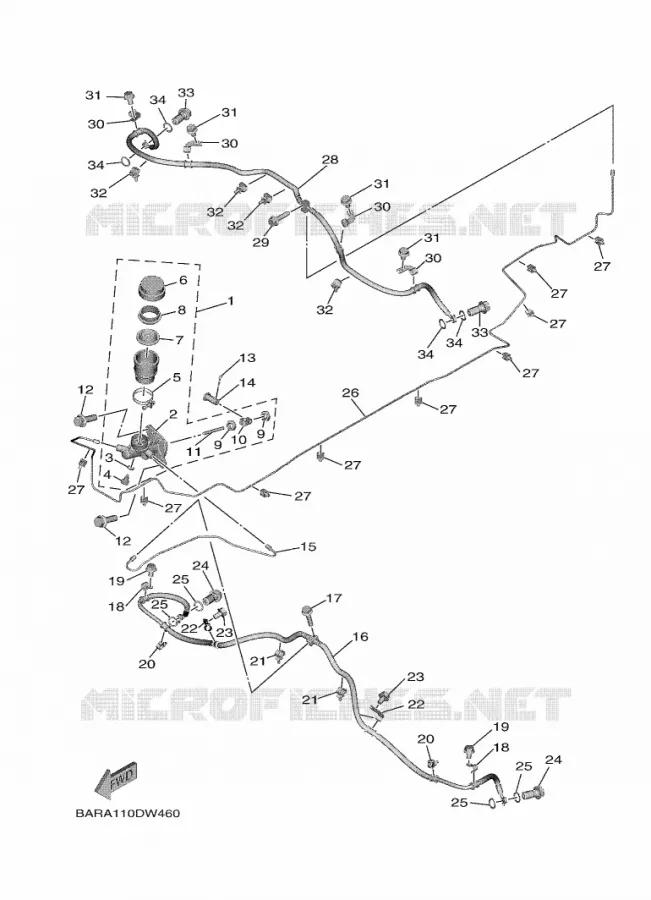 MASTER CYLINDER Yamaha SIDE BY SIDE 850 2025 WOLVERINE  YXF850ES / YX85FSS