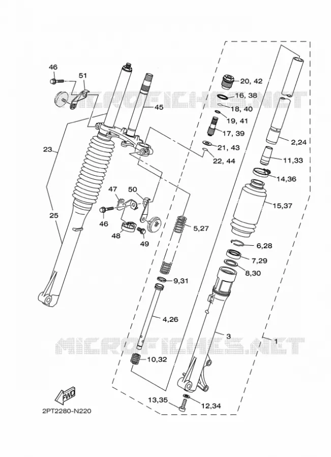 FRONT FORK Yamaha MOTO 125 2025 TTR  TT-R125LWE