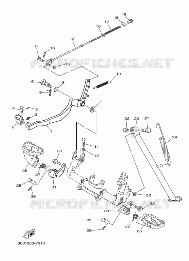 STAND / FOOTREST Yamaha MOTO 230 2025 TTR  TT-R230