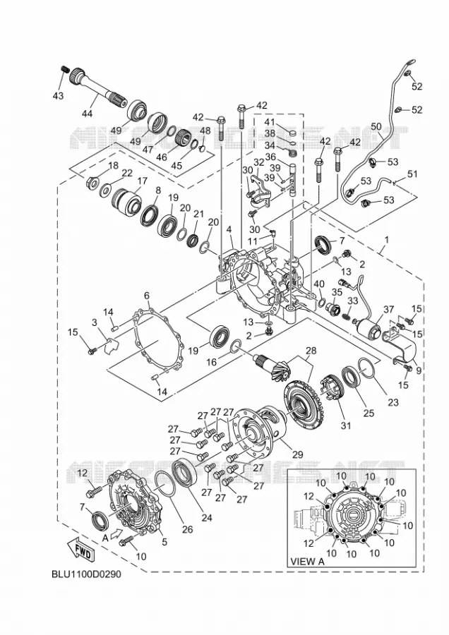 FINAL DRIVE SHAFT / GEAR COUPLING Yamaha SIDE BY SIDE 1000 2025 WOLVERINE  YXF1000ELS