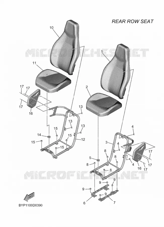 SEAT 3 Yamaha SIDE BY SIDE 1000 2025 WOLVERINE  YXF1000ELS