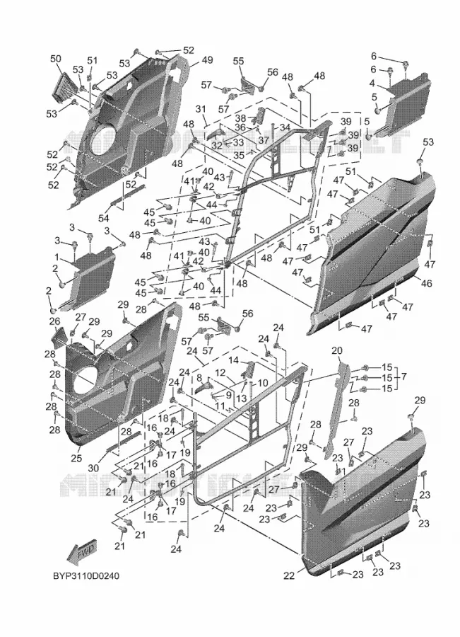 SIDE COVER Yamaha SIDE BY SIDE 1000 2025 WOLVERINE  YXF1000ELS