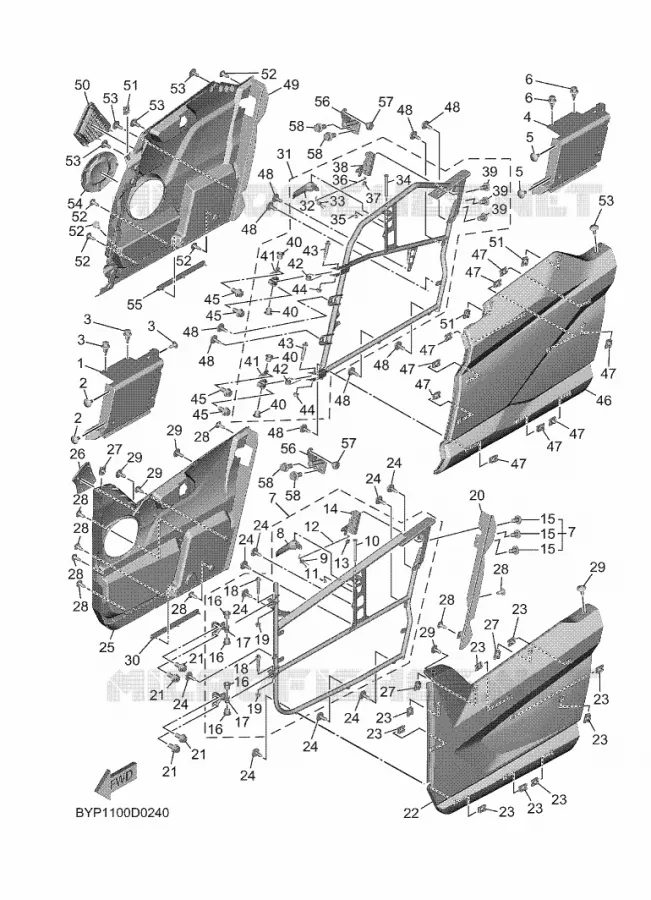 SIDE COVER Yamaha SIDE BY SIDE 1000 2025 WOLVERINE  YXF1000ELS
