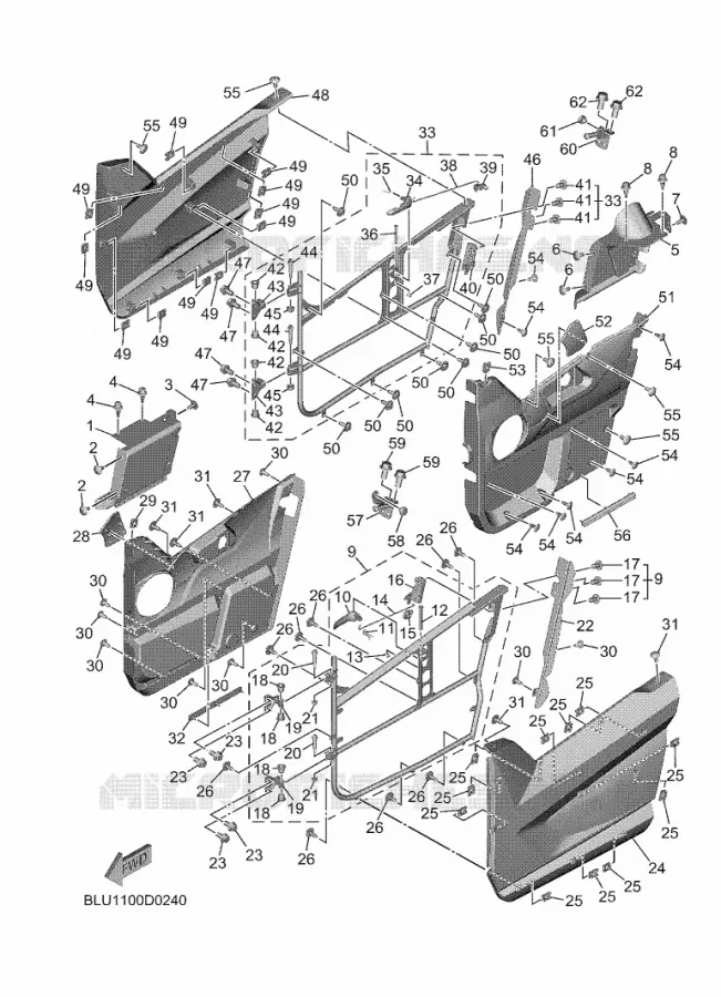 SIDE COVER Yamaha SIDE BY SIDE 1000 2025 WOLVERINE  YXF1000EWS