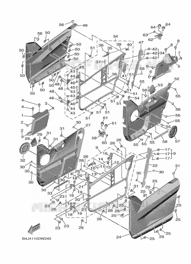 SIDE COVER Yamaha SIDE BY SIDE 1000 2025 WOLVERINE  YXF1000EW