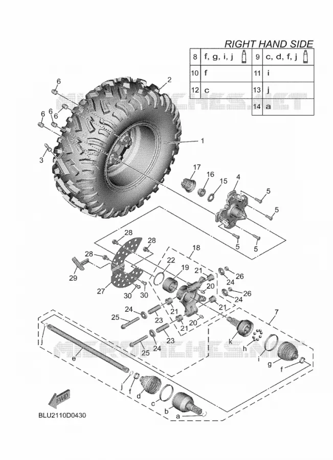 REAR WHEEL 2 Yamaha SIDE BY SIDE 1000 2025 WOLVERINE  YXF1000EW