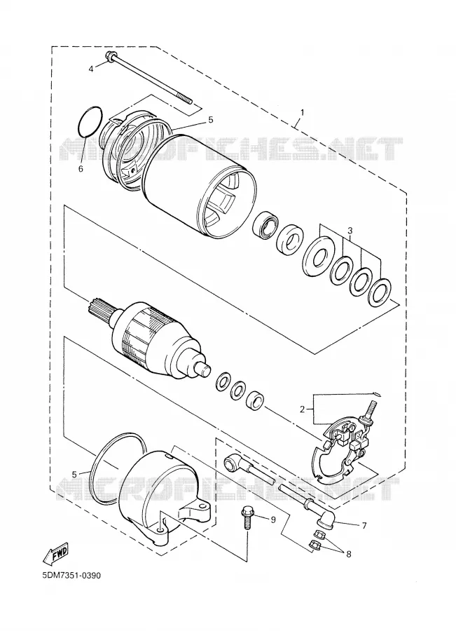 STARTER MOTOR Yamaha MOTO 600 2000 FAZER  FZS600