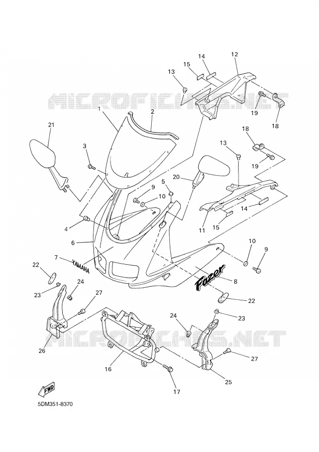 COVER 1 Yamaha MOTO 600 2000 FAZER  FZS600
