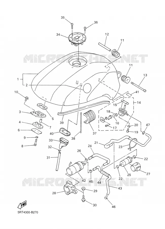 FUEL TANK Yamaha MOTO 600 2003 FAZER  FZS600