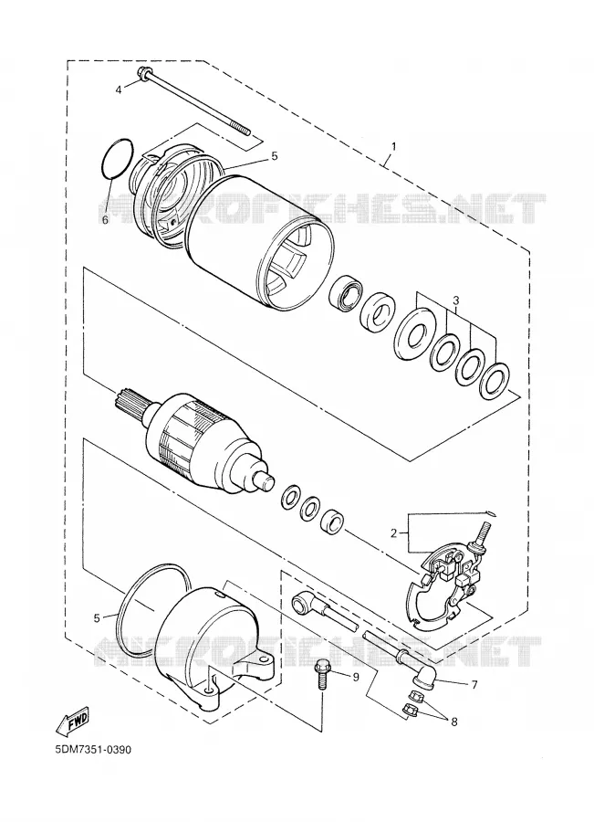 STARTER MOTOR Yamaha MOTO 600 2003 FAZER  FZS600