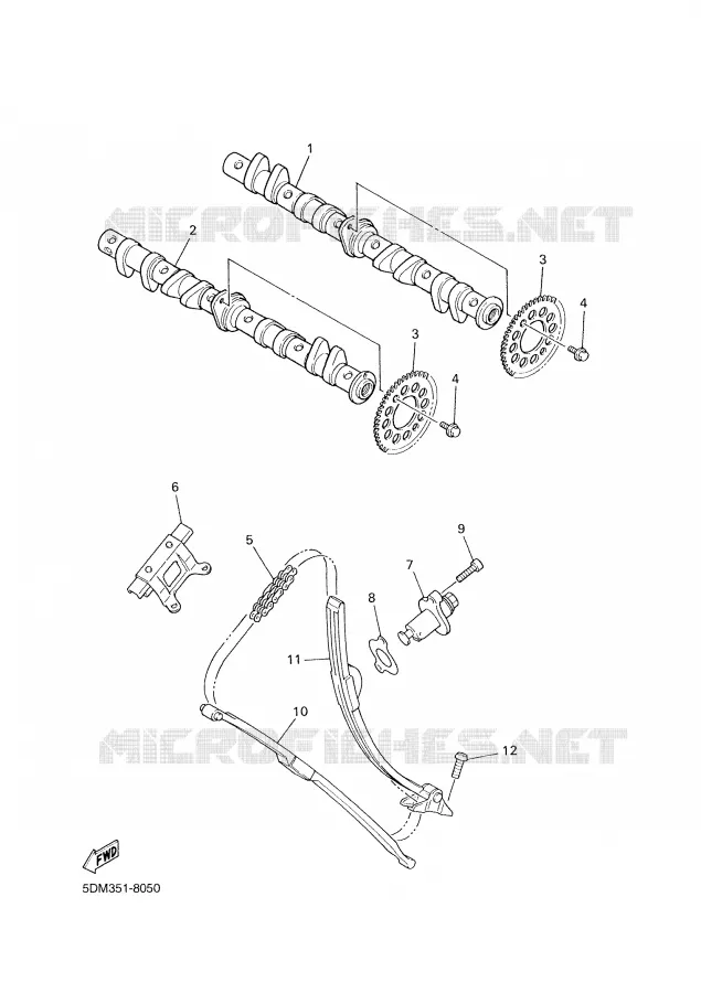 CAMSHAFT / TIMING CHAIN Yamaha MOTO 600 2003 FAZER  FZS600