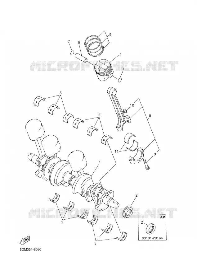 CRANKSHAFT / PISTON Yamaha MOTO 600 2003 FAZER  FZS600