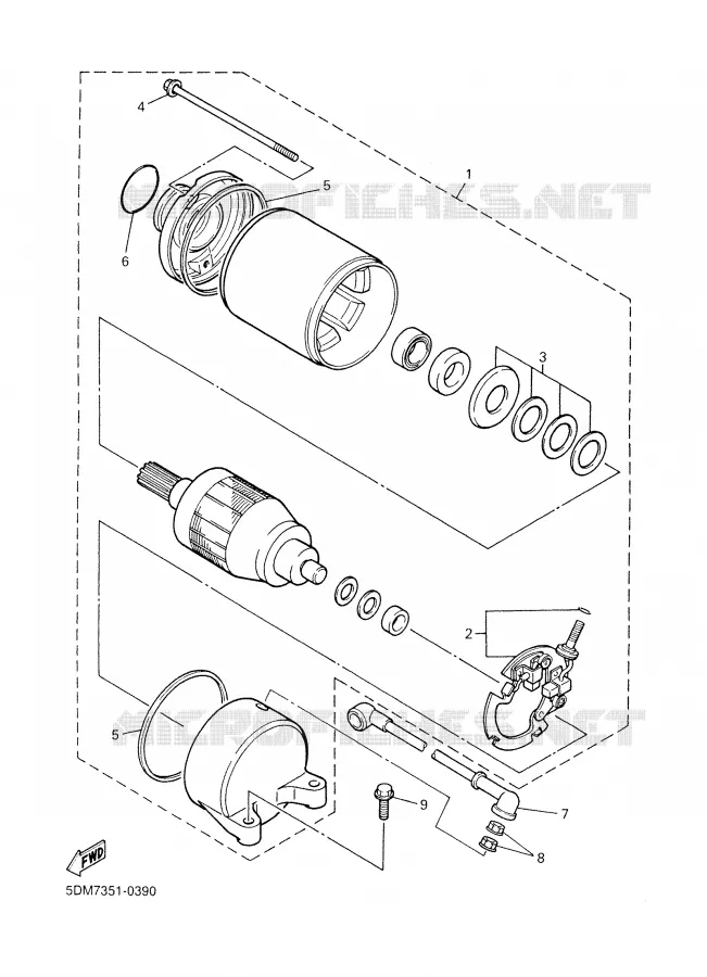 STARTER MOTOR Yamaha MOTO 600 2003 FAZER  FZS600