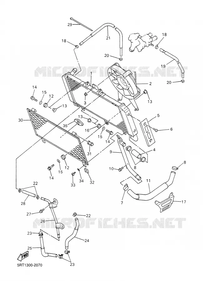 RADIATOR / HOSES Yamaha MOTO 600 2003 FAZER  FZS600