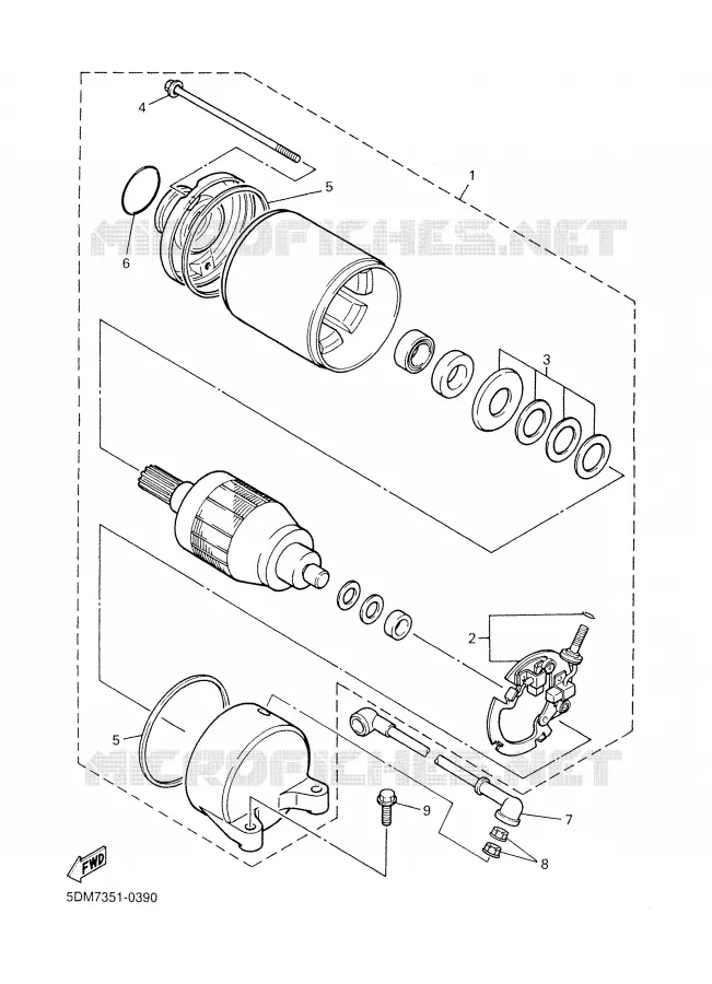 STARTER MOTOR Yamaha MOTO 600 2001 FAZER  FZS600N