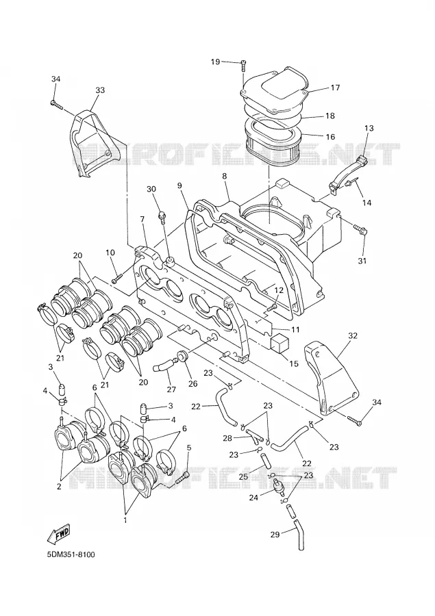 INTAKE Yamaha MOTO 600 2003 FAZER  FZS600R