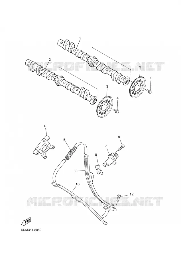 CAMSHAFT / TIMING CHAIN Yamaha MOTO 600 2003 FAZER  FZS600R
