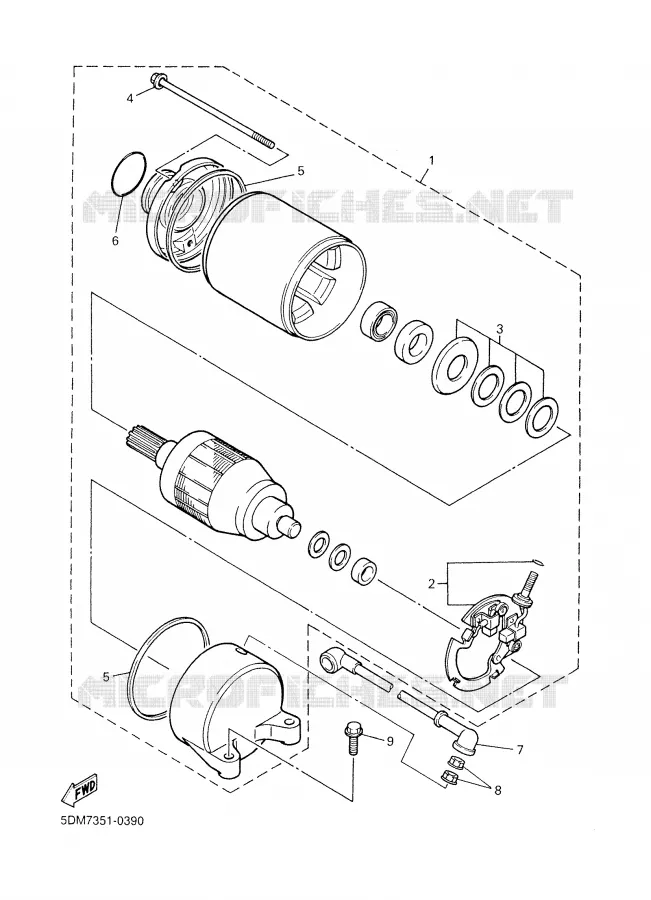 STARTER MOTOR Yamaha MOTO 600 2001 FAZER  FZS600S
