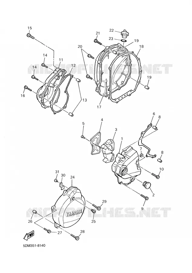 COVER - ENGINE 1 Yamaha MOTO 600 2000 FAZER  FZS600SP