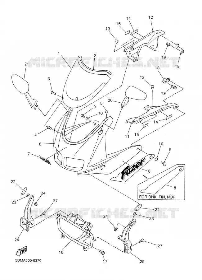 COVER 1 Yamaha MOTO 600 2000 FAZER  FZS600SP