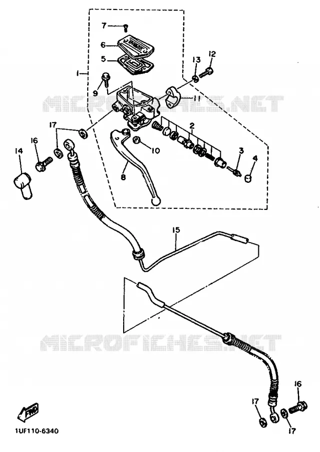 FRONT MASTER CYLINDER 2 Yamaha MOTO 750 1987 FZX  FZX750