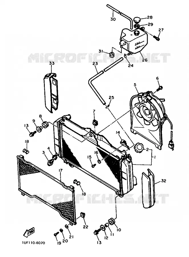 RADIATOR / HOSES Yamaha MOTO 750 1987 FZX  FZX750