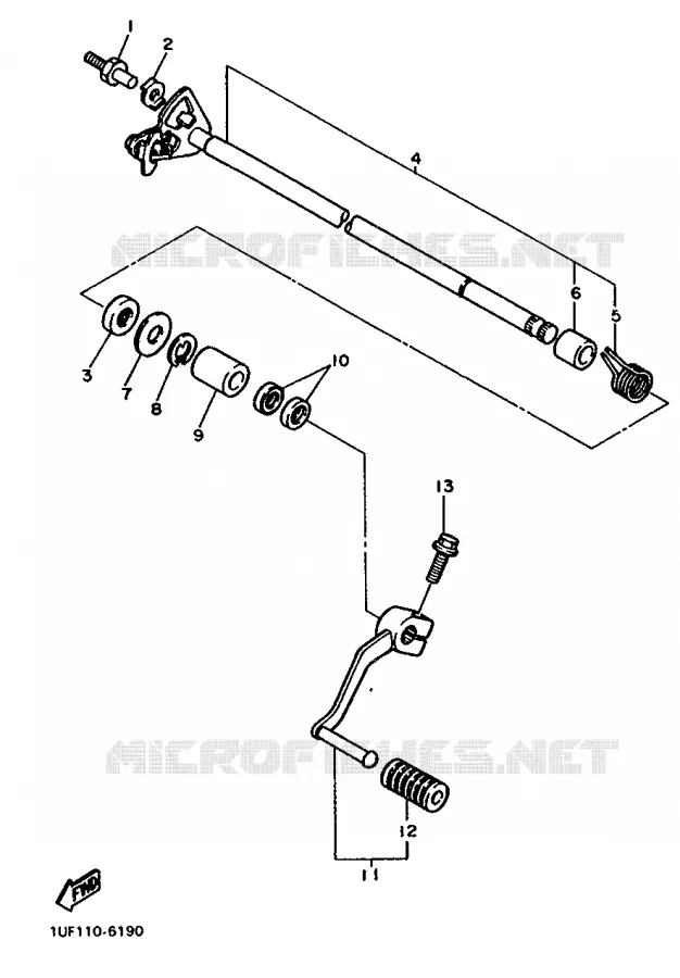 GEAR SHIFT SHAFT / LEVER Yamaha MOTO 750 1987 FZX  FZX750
