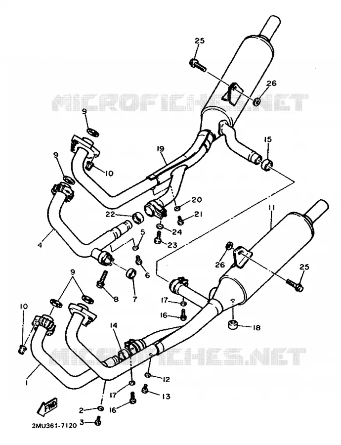 EXHAUST Yamaha MOTO 750 1987 FZX  FZX750