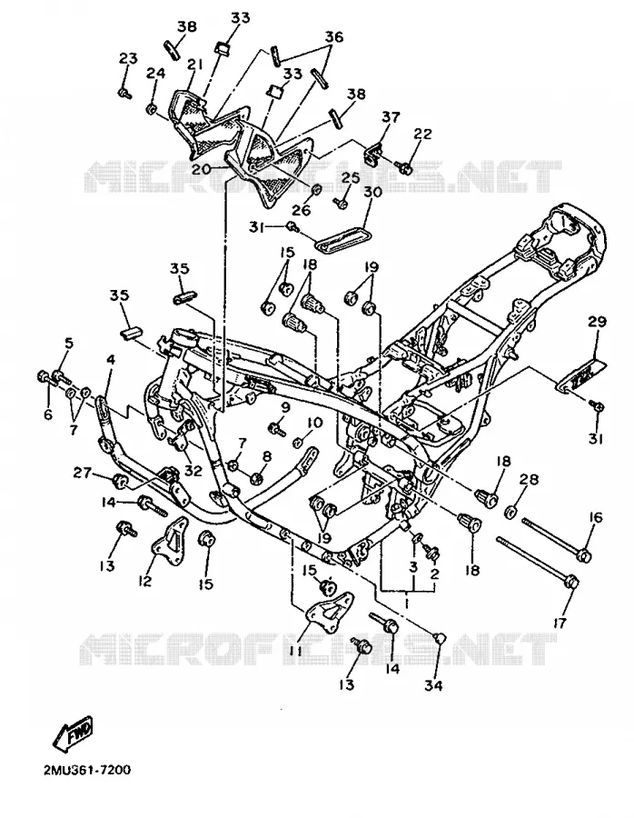FRAME Yamaha MOTO 750 1987 FZX  FZX750