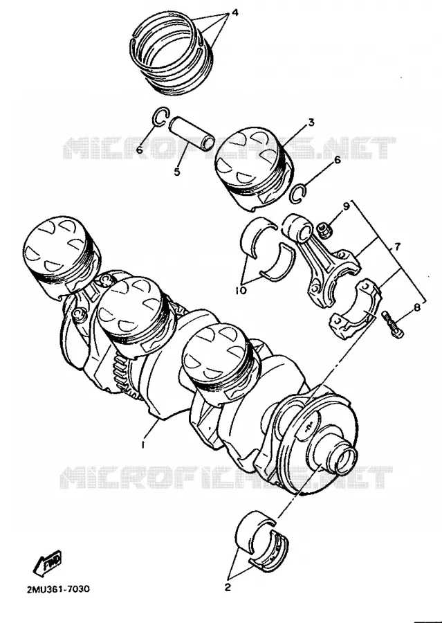 CRANKSHAFT / PISTON Yamaha MOTO 750 1987 FZX  FZX750