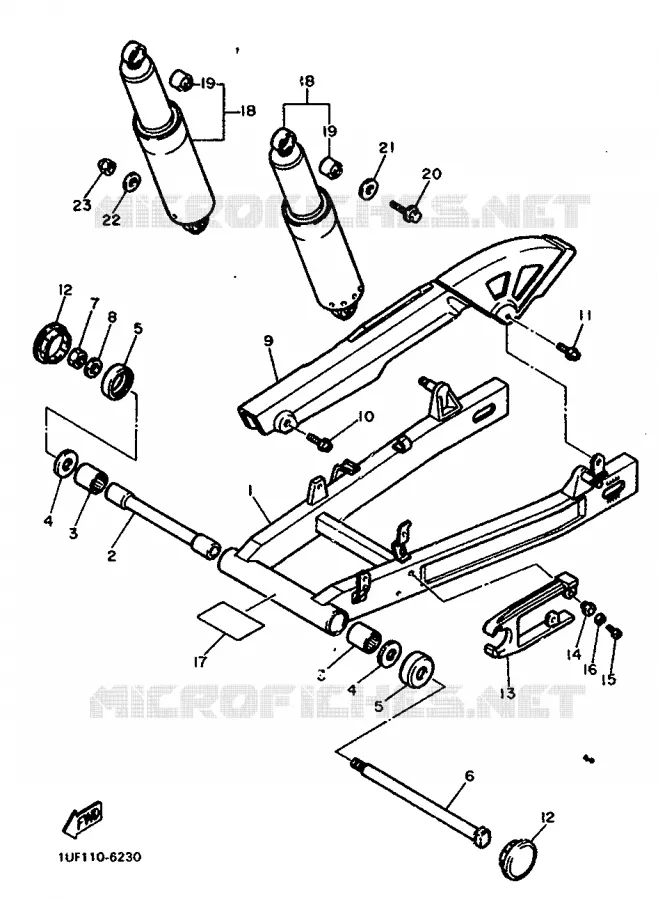 SWINGARM / SHOCK ABSORBER Yamaha MOTO 750 1988 FZX  FZX750