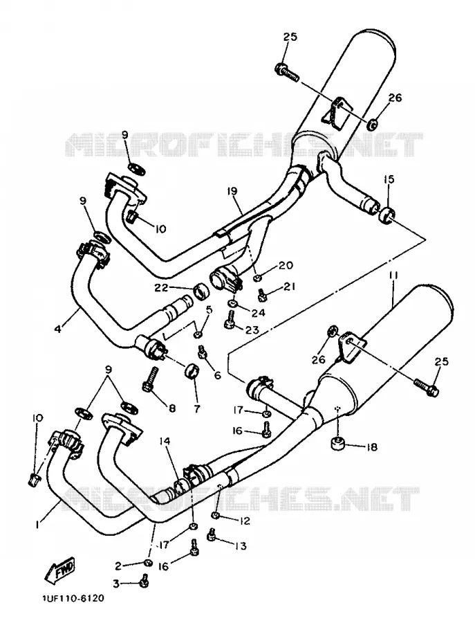 EXHAUST Yamaha MOTO 750 1988 FZX  FZX750