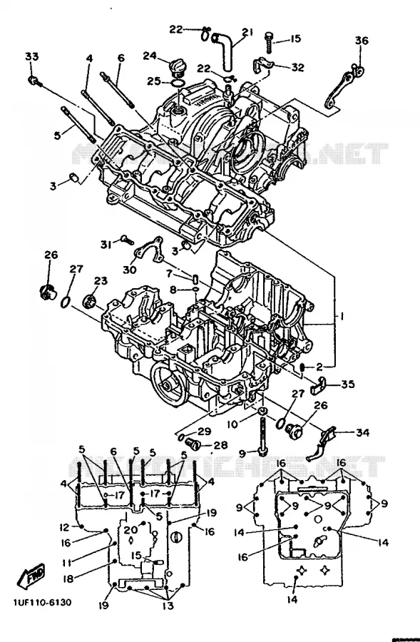 CRANKCASE Yamaha MOTO 750 1988 FZX  FZX750