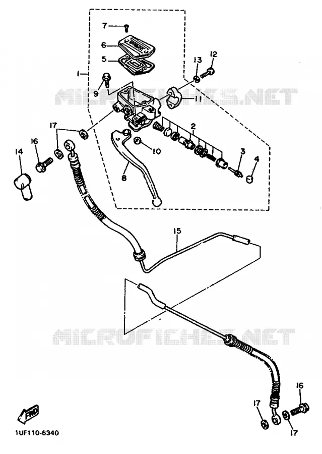 CLUTCH MASTER CYLINDER Yamaha MOTO 750 1988 FZX  FZX750