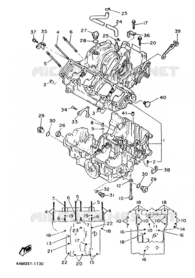 CRANKCASE Yamaha MOTO 750 1991 FZX  FZX750