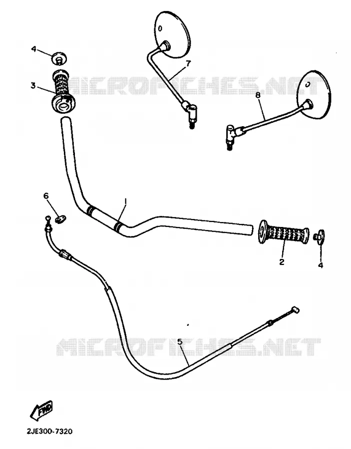 HANDLEBAR & CABLES Yamaha MOTO 750 1993 FZX  FZX750