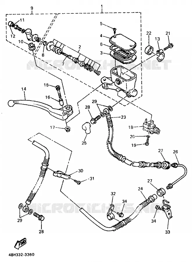 FRONT MASTER CYLINDER Yamaha MOTO 1000 1993 GTS  GTS1000