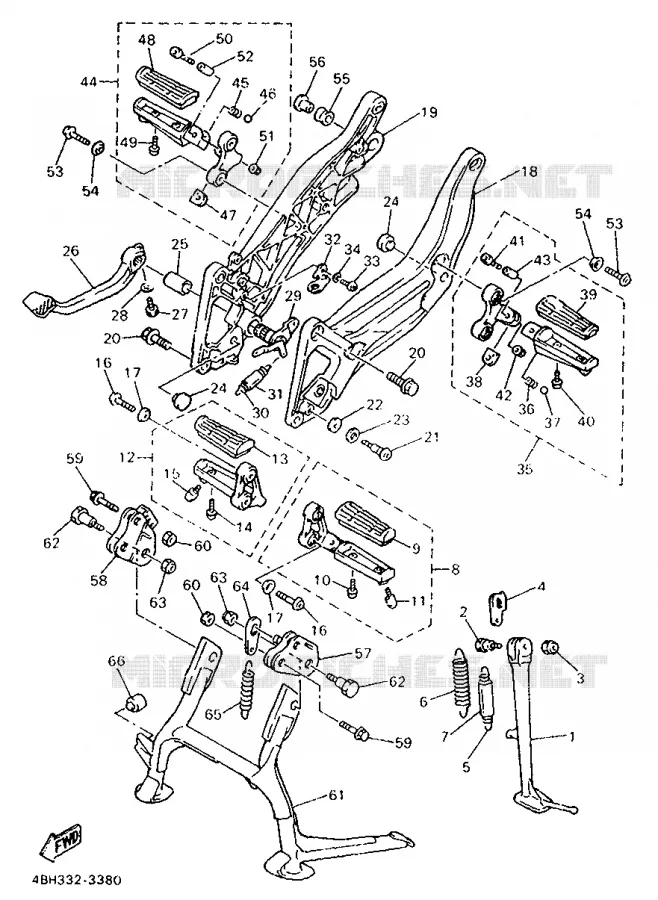 STAND / FOOTREST Yamaha MOTO 1000 1993 GTS  GTS1000