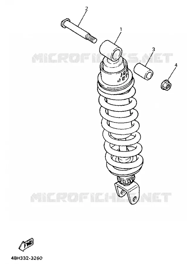 REAR SHOCK ABSORBER Yamaha MOTO 1000 1993 GTS  GTS1000