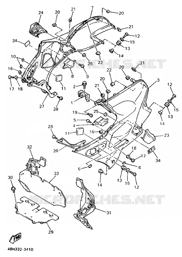 COVER 2 Yamaha MOTO 1000 1993 GTS  GTS1000
