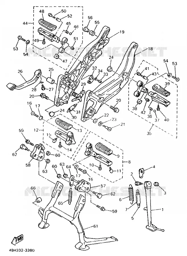 STAND / FOOTREST Yamaha MOTO 1000 1994 GTS  GTS1000